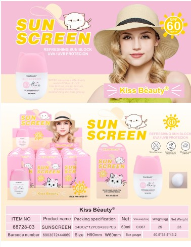 Bloqueador Solar Kiss Beauty SPF 60 68728-03