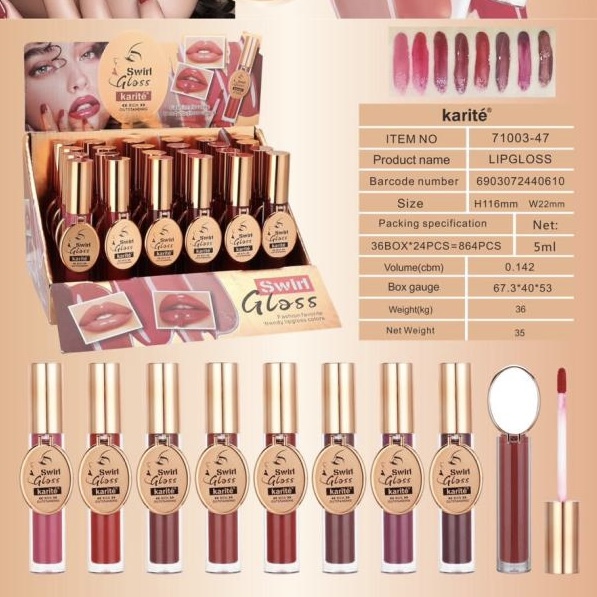 Brillo Labial Swirl Gloss Con Espejo Karite