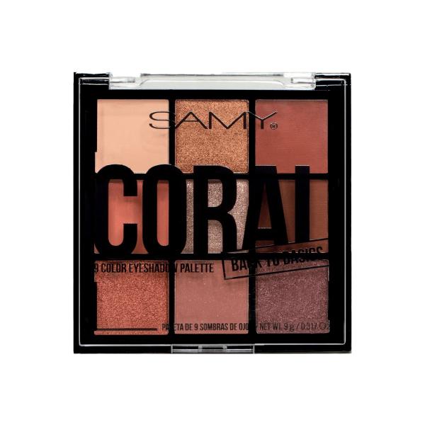 Paleta De Sombras 9 Colores Samy Coral