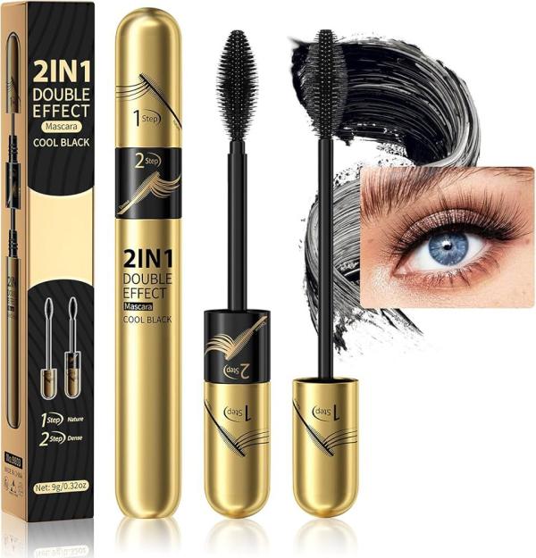 Mascara Para Pesta&ntilde;as Doble Efecto Kiss Beauty